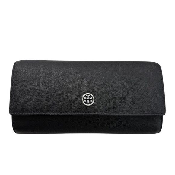 Tory Burch Handbags - Tory Burch Emerson Black Saffiano Chain Wallet Clutch Crossbody Purse Bag